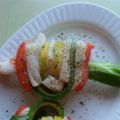 Tintenfisch-Zucchini-Paprika-Spieß