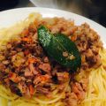 Spaghetti mit Haxen Ragout
