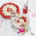 Erdbeer-Rhabarber-Biskuit-Kuchen
