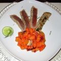 Lauwarmer Thunfisch mit Sesam-Koriander-Lack[...]