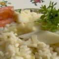 Risotto mit weißem Spargel und  Kresse