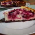 Mascarpone Himbeer Kuchen auf Schokoboden