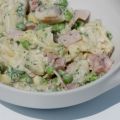 Tortellini-Salat mit Erbsen und Schinken