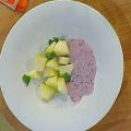 Melonen Minz Chutney mit Heidelbeerjoghurtsauce