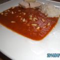 Tomatensuppe an Reis und Pute