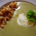 Rosenkohl-Creme-Suppe mit Garnelen a la Anne...