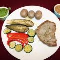 Thunfischsteak mit Birnen-Salsa an Ofengemüse,[...]