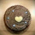 Sauerrahm Vanille Cupcake mit Nutella Topping