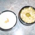 Ananas-Schaum und Oliven-Eier-Dip