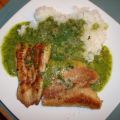 Fisch mit Reis und Bärlauchsoße