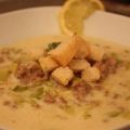 Käse-Lauch-Suppe mit Croûtons