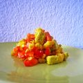 Paprika-Mais-Salat mit Curry-Mango-Tofu