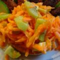 Möhren-Kiwi-Salat auf Zwieback mit Cavapcici