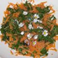 Möhren-Löwenzahn-Salat mit Gänseblümchen