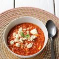 Tomaten - Hirse - Suppe mit Feta