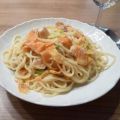 Spaghetti mit Lachs-Zitronen-Sauce