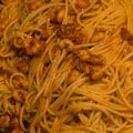 Spaghetti mit Öl und Shrimps