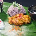 Goa Fisch Curry an pinkem Basmati Reis mit[...]