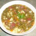 Grüne Bohnen-Suppe mit kräftiger Einlage