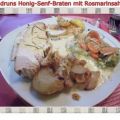 Geflügel: Honig-Senf-Braten mit Rosmarinsahne