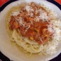 Spaghetti mit Rahm-Bolognese