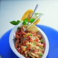 Reis-Käse-Salat mit Putenstreifen