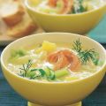 Kartoffel-Porree-Suppe mit Lachs