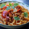 Spaghetti mit Gemüse-Tofunese