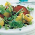 Brunnenkresse-Kartoffel-Salat mit Roastbeef