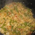 Reis-Topf mit Schweinefilet und grünen Bohnen