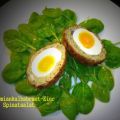 Thymian-Kalbsbraet - Eier auf Spinat-Salat