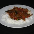 Hühnchenfleisch mit Gemüse und Reis