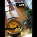 Kartoffelsuppe mit Gemüse,Würstl und Majoran