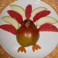 Truthahn aus Obst für Thanksgiving