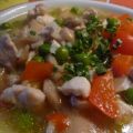 Hühner-Reis-Champignon-Suppe