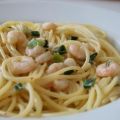 Spaghetti mit Garnelen-Sahnesauce