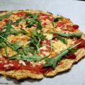 Pizza mit Blumenkohlboden (ohne Mehl, LowCarb)