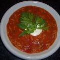 Suppen : Tomatensuppe mit Reis , Maggikraut und[...]