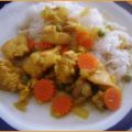 Hähnchenbrustfilet-Curry mit Reis nach Papa