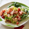 Melonen-Erdbeer-Salat mit Putenfleisch