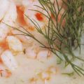 Scharfes Kohlrabi-Cremesüppchen mit Shrimps