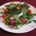 Räucherforellentörtchen auf Tomaten-Rucola-Salat