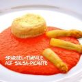 Spargel-Timbale auf Salsa-Picante