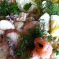Kartoffelsalat mit Räucher- Lachs..
