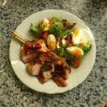 Kohlrabi-Pfifferling-Salat mit Kalbskotelett