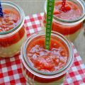 Vanillecreme mit Erdbeer-Rhabarber-Kompott