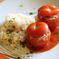 gefüllte Tomaten mit Rahmsoße