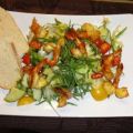 Salat mit Chili-King-Prawns
