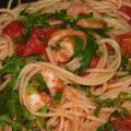 Meeresfrüchte/ Spaghetti mit Garnelen und Rucola