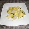 Kohlrabi-Zucchinipfanne an Birnen